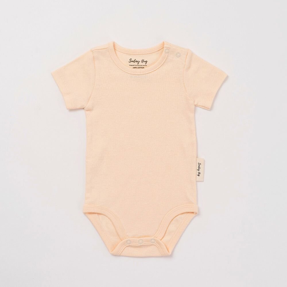 Baby Bodysuit - Short Sleeves in Earth Brown - Sunday Hug