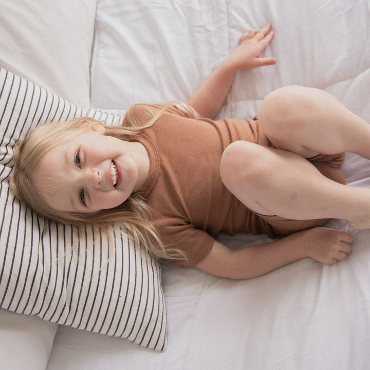 Children Top and Shorts Pajama Set in Jade Green - Sunday Hug