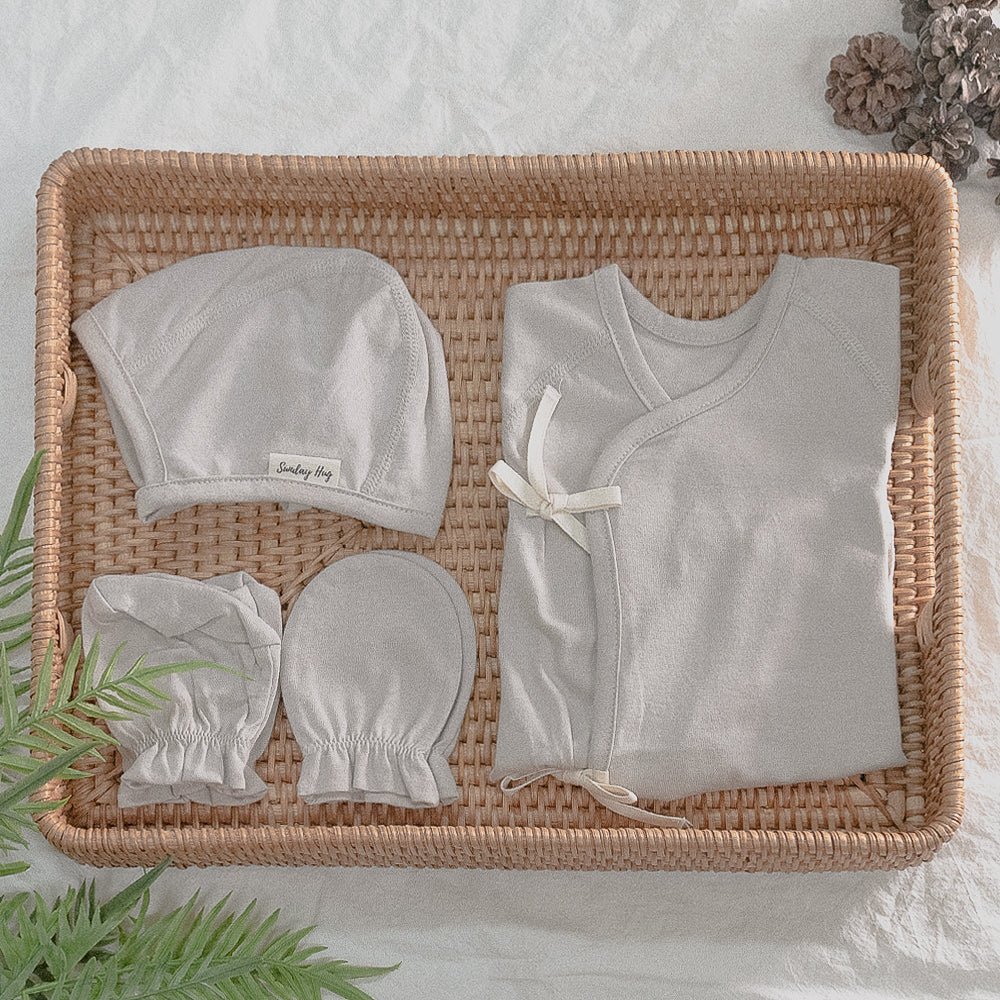 Infant Outfit Set in Oat Beige - Sunday Hug