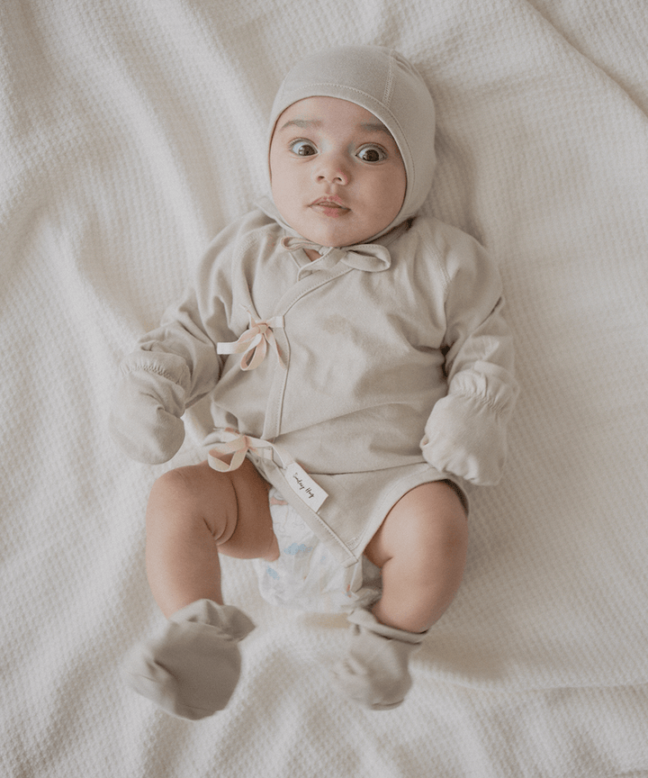 Infant Outfit Set in Oat Beige - Sunday Hug