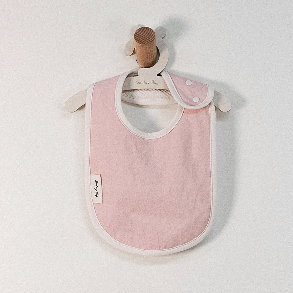 Baby Bib - Small / Large - Sunday Hug - Cotton - Baby Pink - Baby Essentials - For Drools and Food Spills