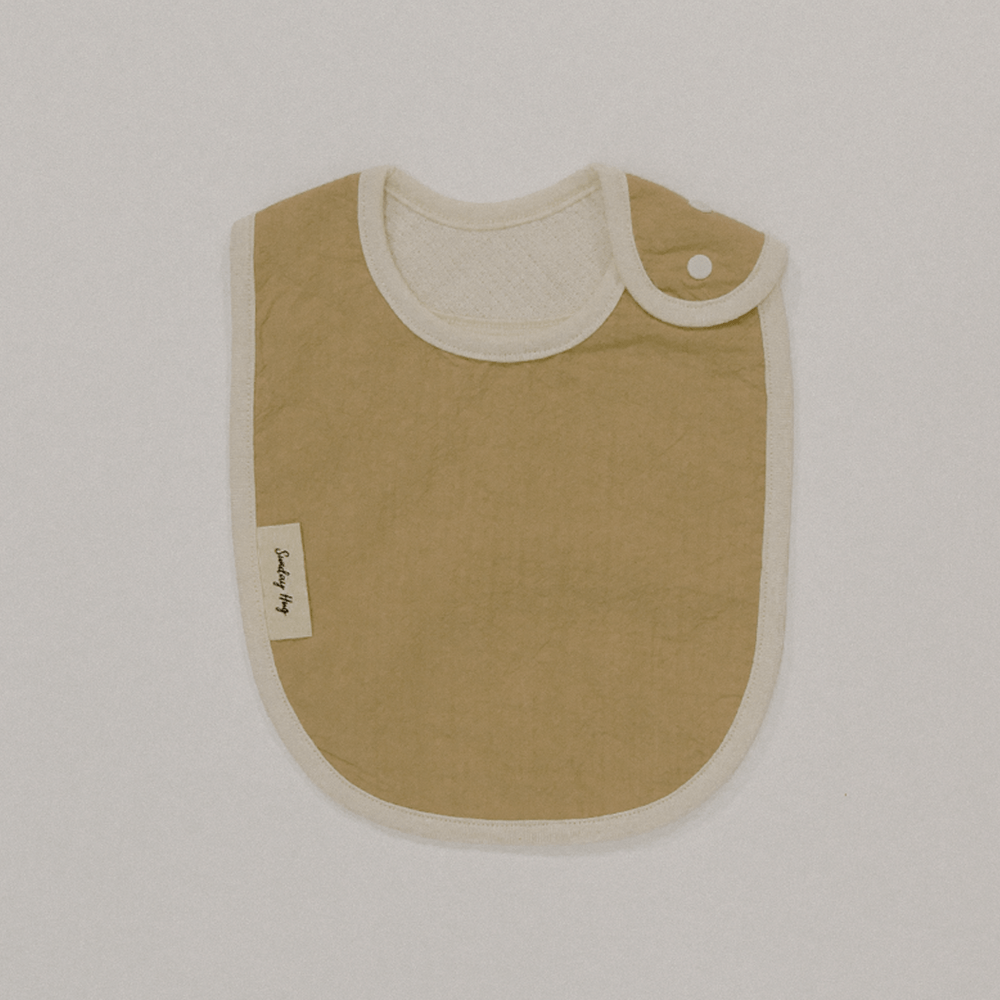 Baby Bib - Small / Large - Sunday Hug - Cotton - Earth Brown - Baby Essentials - For Drools and Food Spills