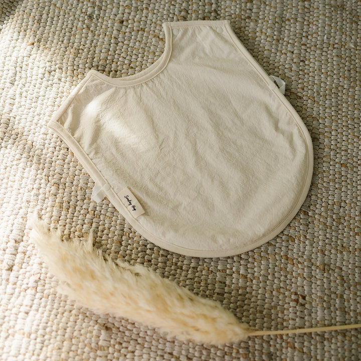 Baby Bib - Small / Large - Sunday Hug - Cotton - Daily Cream - Baby Essentials - For Drools and Food Spills