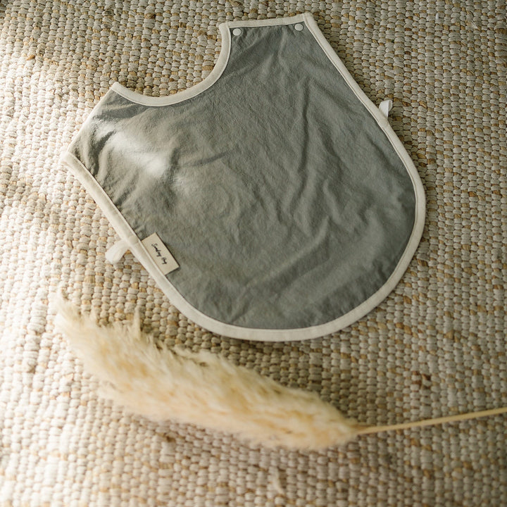 Baby Bib - Small / Large - Sunday Hug - Cotton - Urban Grey - Baby Essentials - For Drools and Food Spills