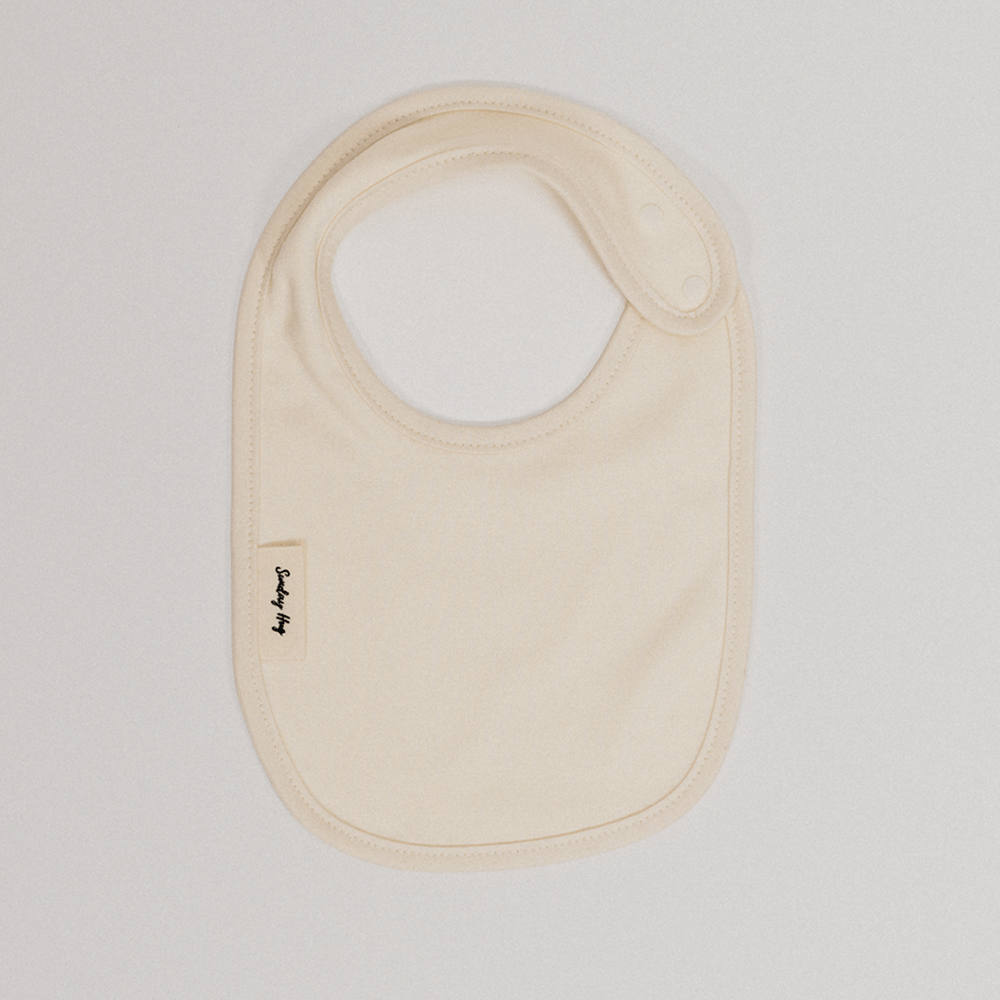 Baby Bib - Small / Large - Sunday Hug - Double Bamboo - Daily Cream - Baby Essentials - For Drools and Food Spills