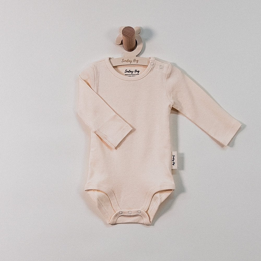 Baby Bodysuit - Long Sleeves (Cotton) - Sunday Hug - Sunday Hug - Daily Cream - S (3M)