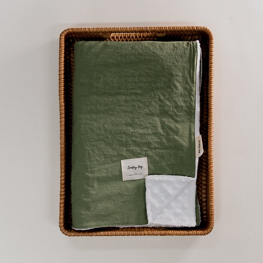 Double Blanket - Sunday Hug - Sunday Hug - Olive Green Baby Essentials - Safe For Babies Sensitive Skin